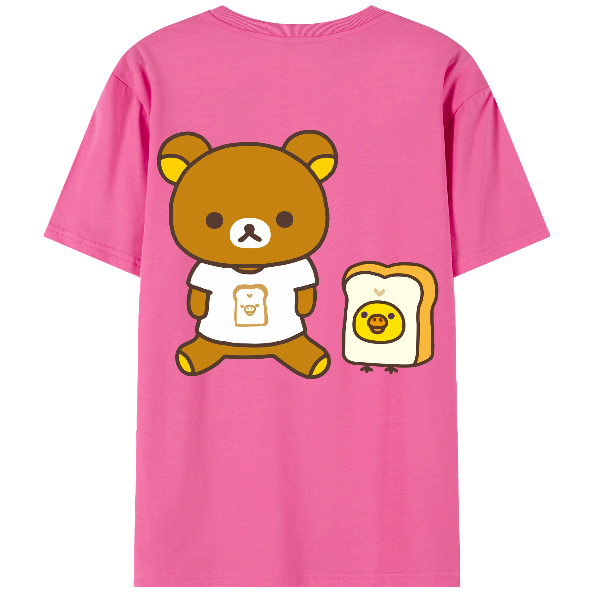 （画像用） リラックマ リラックマ キイロイトリ Rilakkuma Korilakkuma Kiiroitori レディース半袖Tシャツ(バックプリント)